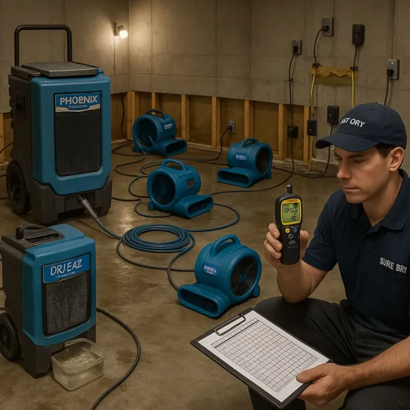 Structural Drying and Dehumidification process in McCrory, AR